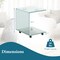 Glass End Table 2-Tier Shelf Mobile Detachable Wheels Sofa Side Table